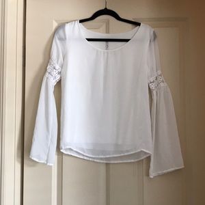 Sheer bell sleeve top!